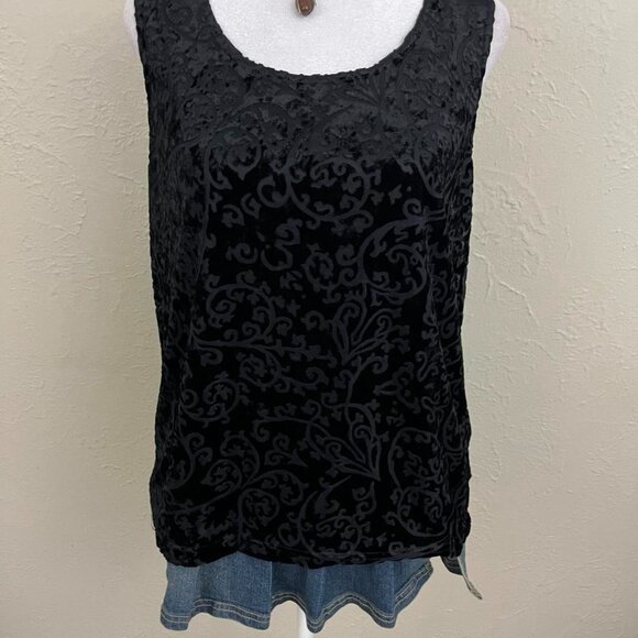 Black velvet floral y2k tank top #goth #grunge - Picture 3 of 8